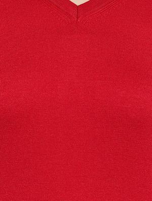 Cut work neck woolen pullover - 15697956 - Standard Image - 5