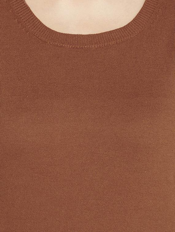 Walnut brown woolen pullover - 15698002 - Zoom Image - 5