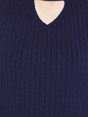 choker neck ribbed knit pullover - 15698036 - Standard Image - 5