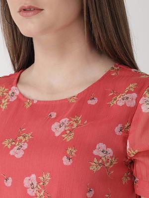 floral knot detail sleeved dress - 15698690 - Standard Image - 5