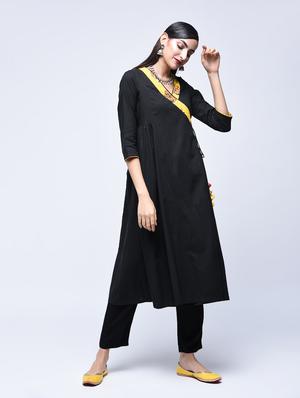 Angrakha kurta with tassels - 15699469 - Standard Image - 2