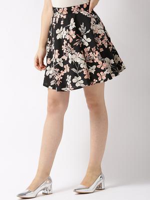 floral flared mid rise skirt - 15700188 - Standard Image - 2
