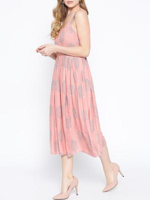 block print pleated dress - 15701123 - Standard Image - 2