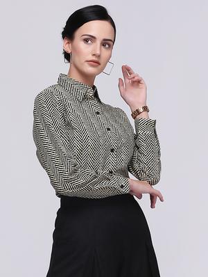 herringbone print shirt - 15701580 - Standard Image - 2