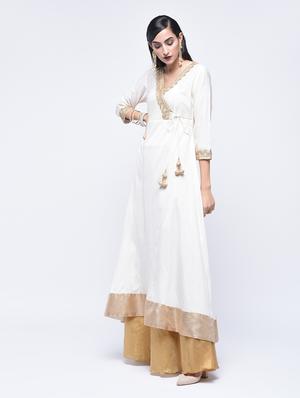 gotta work angrakha kurta with tassels - 15701750 - Standard Image - 2