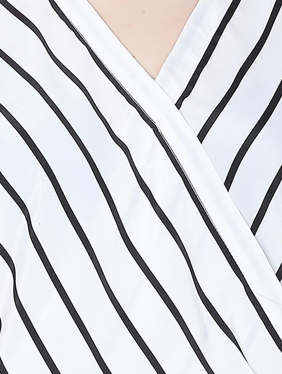 surplice striped blouson top - 15701763 - Zoom Image - 5