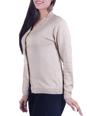 Beige knitted cardigan - 15701850 - Standard Image - 2