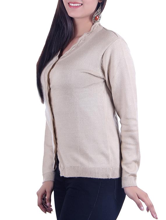 Beige knitted cardigan - 15701850 - Zoom Image - 2