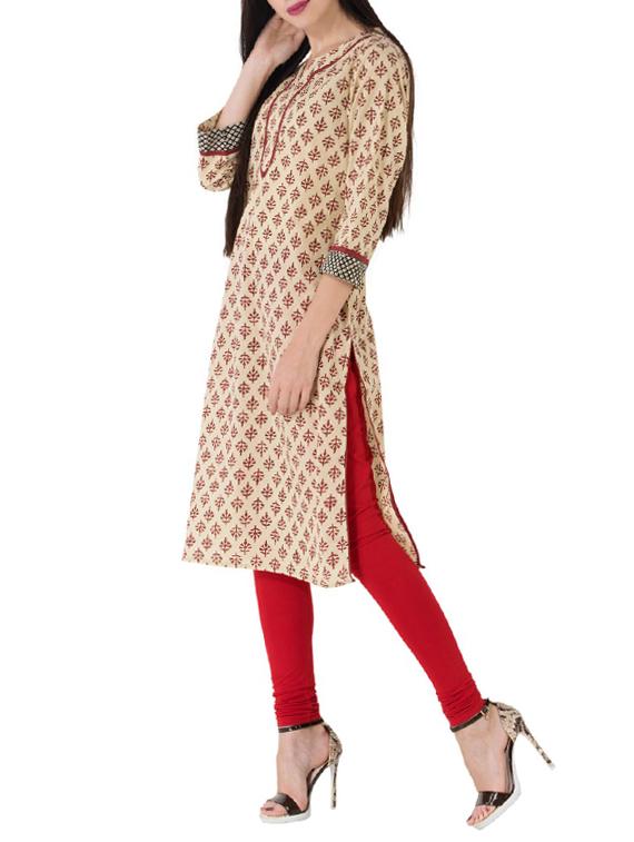 Straight printed kurta - 15702213 - Zoom Image - 2