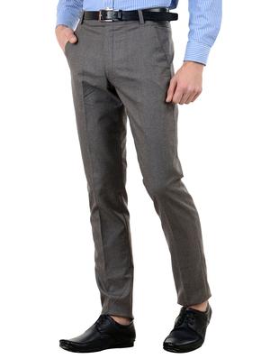 grey cotton flat front formal trouser - 15703238 - Standard Image - 2