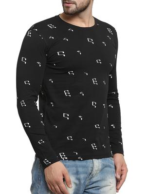 black cotton all over print t-shirt - 15705217 - Standard Image - 2