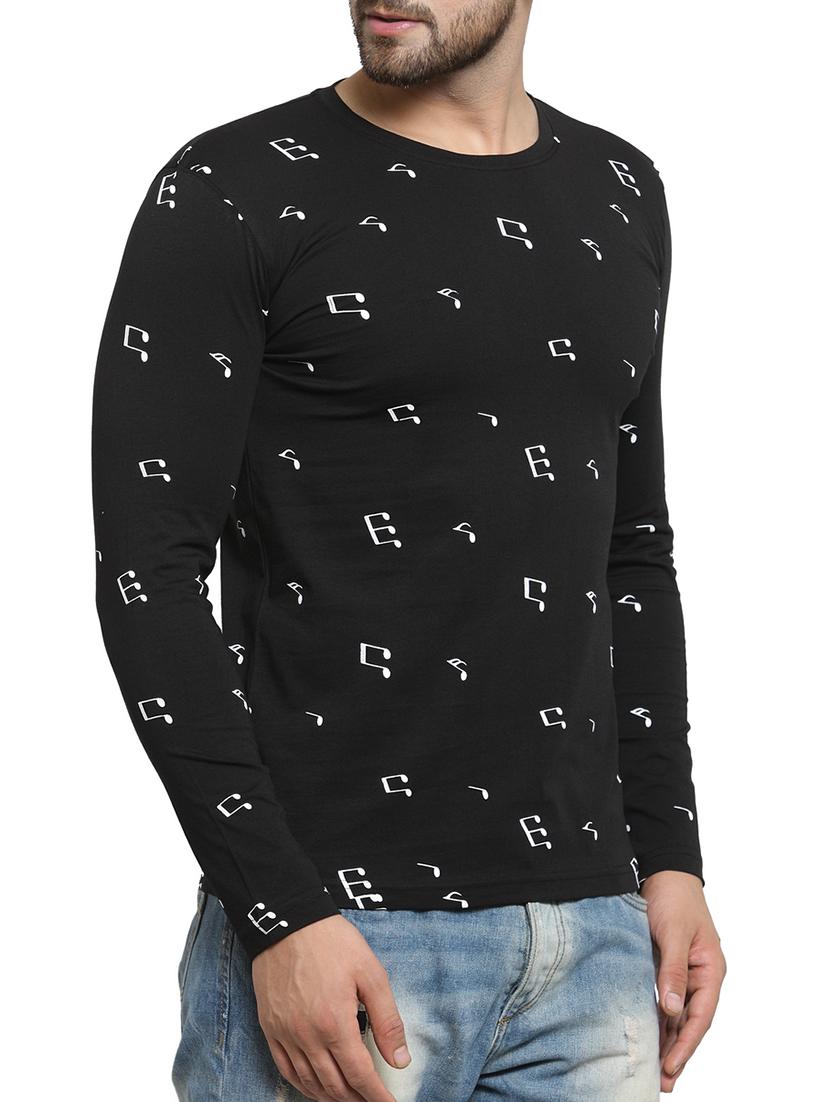 black cotton all over print t-shirt - 15705217 - Zoom Image - 2