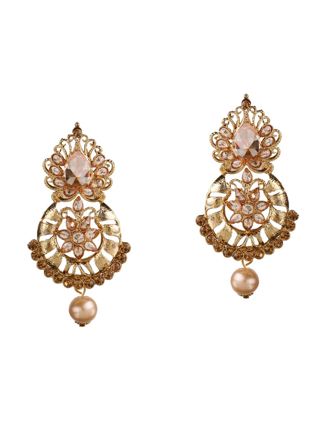 gold tone drop earrings - 15706257 - Zoom Image - 2