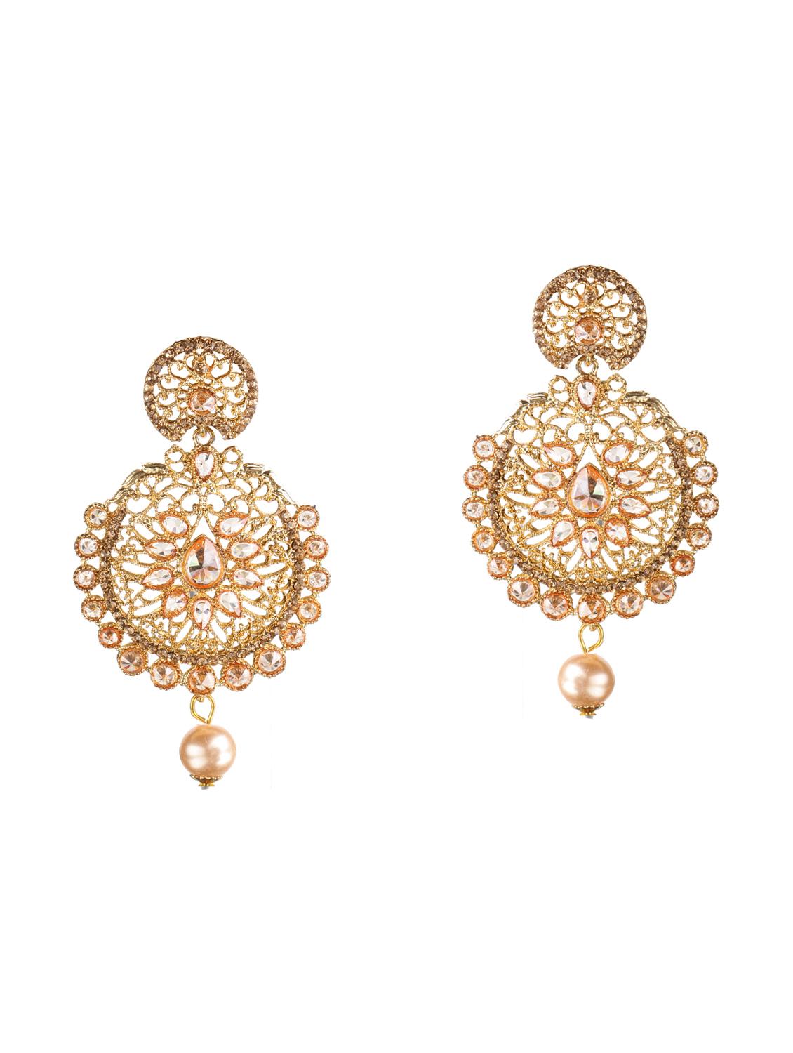 Gold Tone Drop Earrings - 15706258 - Zoom Image - 2