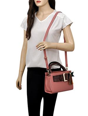 pink leatherette (pu) regular sling bag - 15707055 - Standard Image - 5