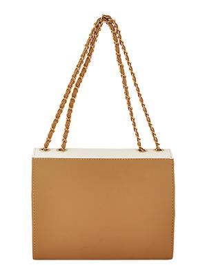 white leatherette (pu) combo handbag - 15707082 - Standard Image - 2