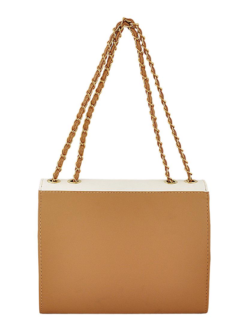 white leatherette (pu) combo handbag - 15707082 - Zoom Image - 2