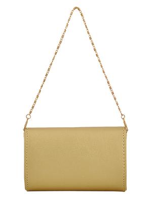 gold leatherette (pu) regular sling bag - 15707116 - Standard Image - 2
