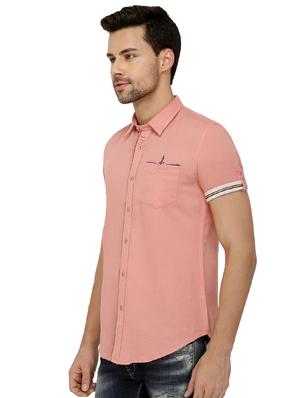 pink cotton blend casual shirt - 15707159 - Standard Image - 2