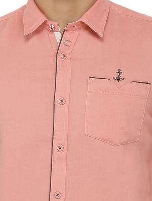 pink cotton blend casual shirt - 15707159 - Standard Image - 5