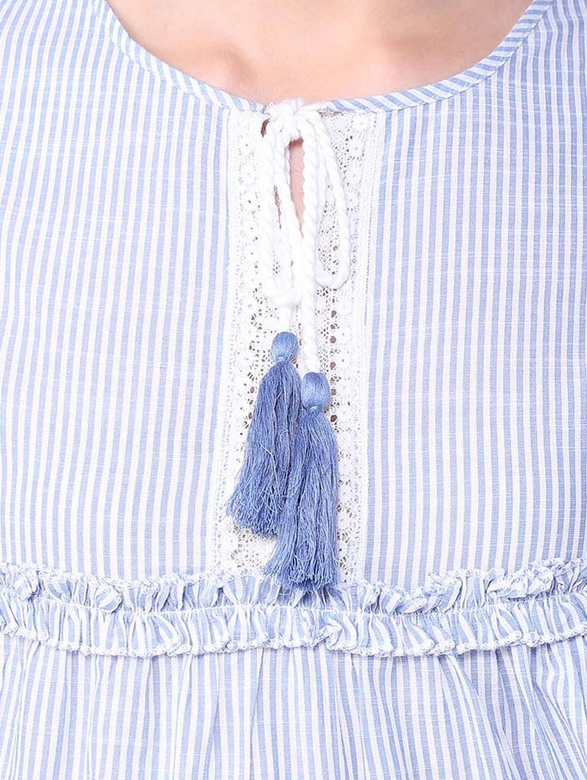tassel tie-up frill trim laced top - 15707917 - Zoom Image - 5