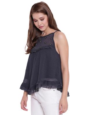 embellished frill detail top - 15707918 - Standard Image - 2