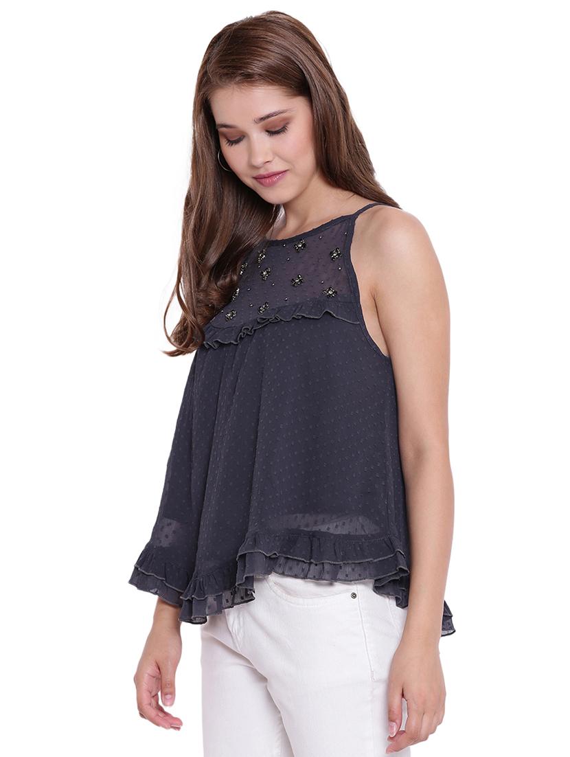 embellished frill detail top - 15707918 - Zoom Image - 2