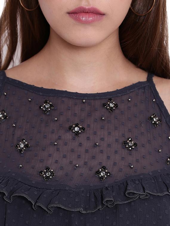 embellished frill detail top - 15707918 - Zoom Image - 5