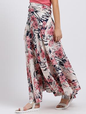 Floral high rise flared palazzo - 15708386 - Standard Image - 2