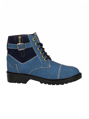 blue leatherette high ankle boots - 15708978 - Standard Image - 2