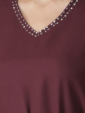 bell sleeved embellished belted dress - 15709076 - Standard Image - 5