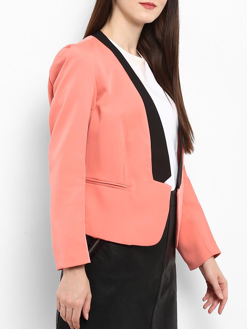 Contrast collar casual blazer - 15709413 - Zoom Image - 2