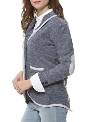 contrast edge elbow patch blazer - 15709610 - Standard Image - 2