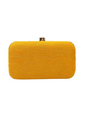 yellow cotton polyester blend box clutch - 15709629 - Standard Image - 2