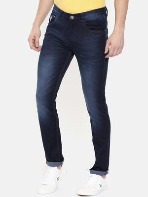 blue cotton blend washed jeans - 15709860 - Standard Image - 2