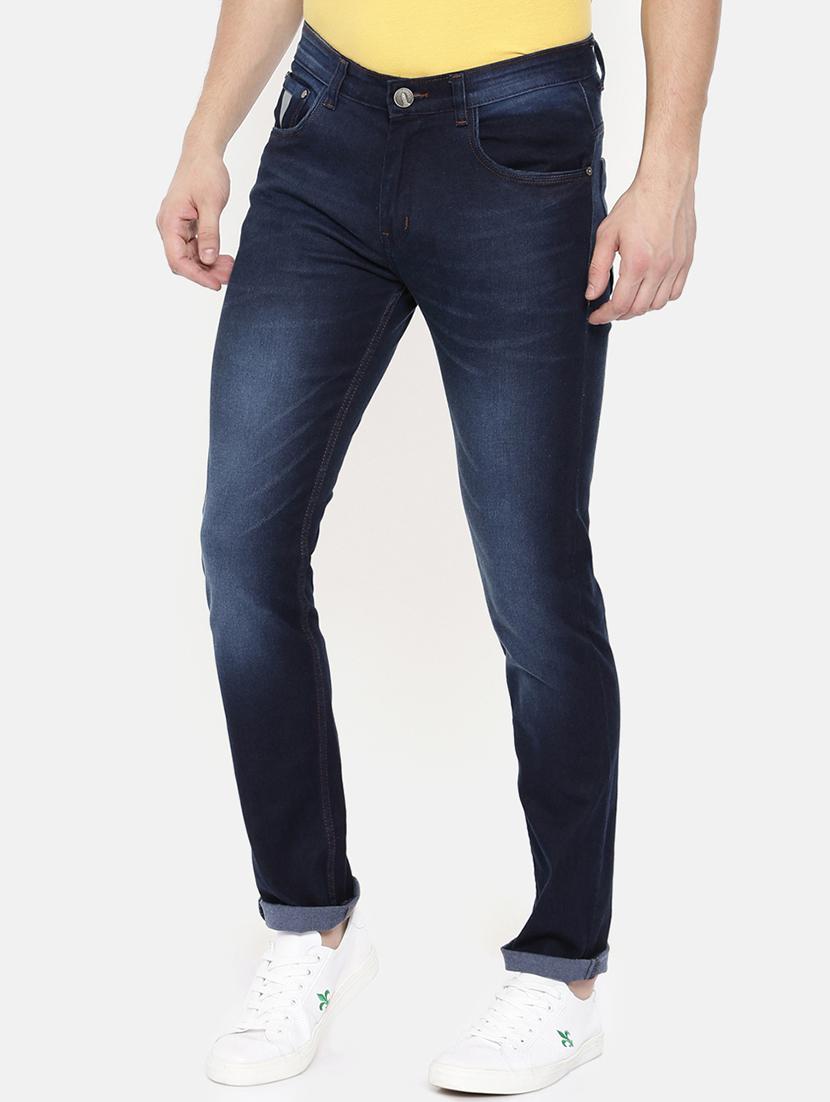 blue cotton blend washed jeans - 15709860 - Zoom Image - 2
