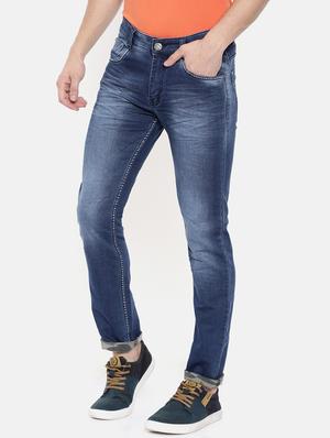 blue cotton blend washed jeans - 15709869 - Standard Image - 2