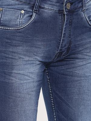 blue cotton blend washed jeans - 15709869 - Standard Image - 5
