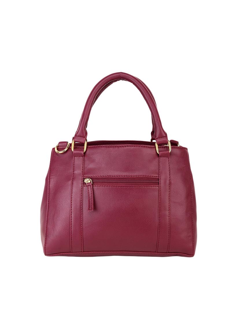maroon leatherette (pu) regular handbag - 15710350 - Zoom Image - 2