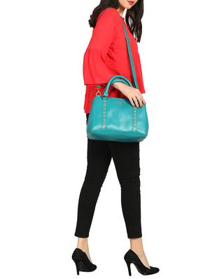 blue leatherette (pu) regular handbag - 15710351 - Standard Image - 5