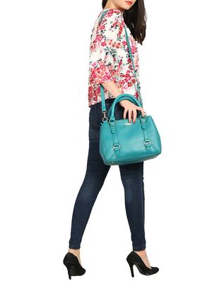 blue leatherette (pu) regular handbag - 15710353 - Standard Image - 5
