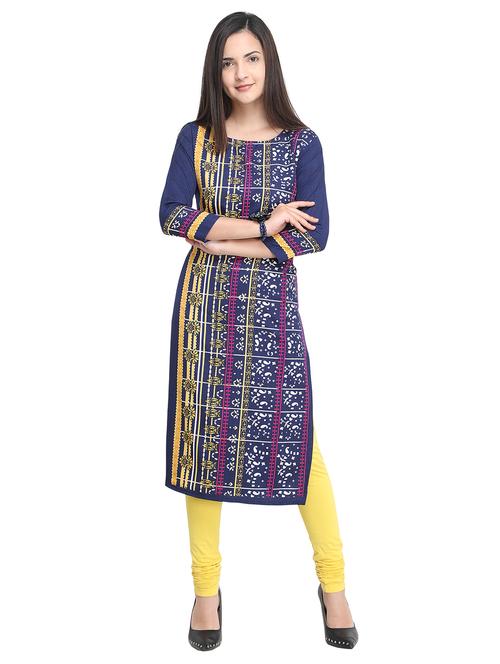 Printed straight kurta - 15710369 - Standard Image - 1