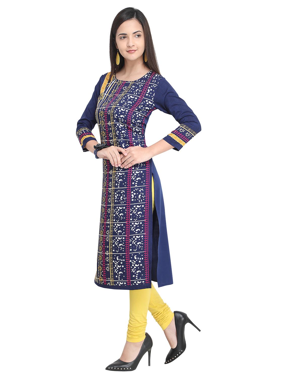 Printed straight kurta - 15710369 - Zoom Image - 2