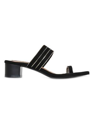 black faux leather one toe sandals - 15713344 - Standard Image - 2
