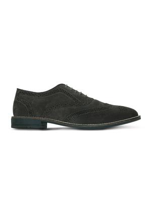 grey Suede lace-up brouges - 15713387 - Standard Image - 2