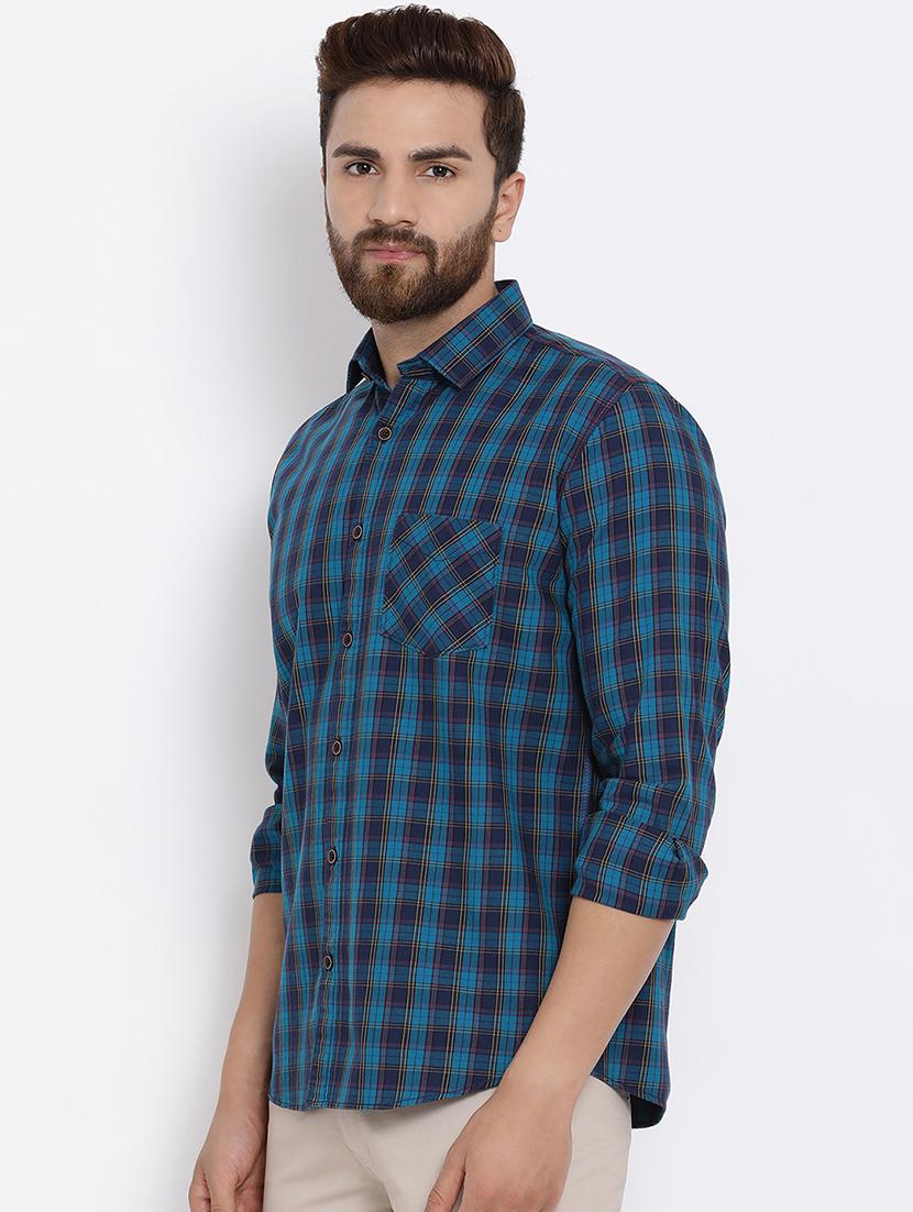 blue cotton casual shirt - 15713432 - Zoom Image - 2