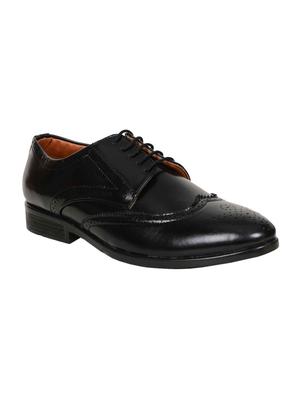 black leatherette lace-up derbys - 15715949 - Standard Image - 2