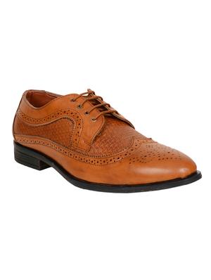 brown leatherette lace-up derbys - 15715951 - Standard Image - 2