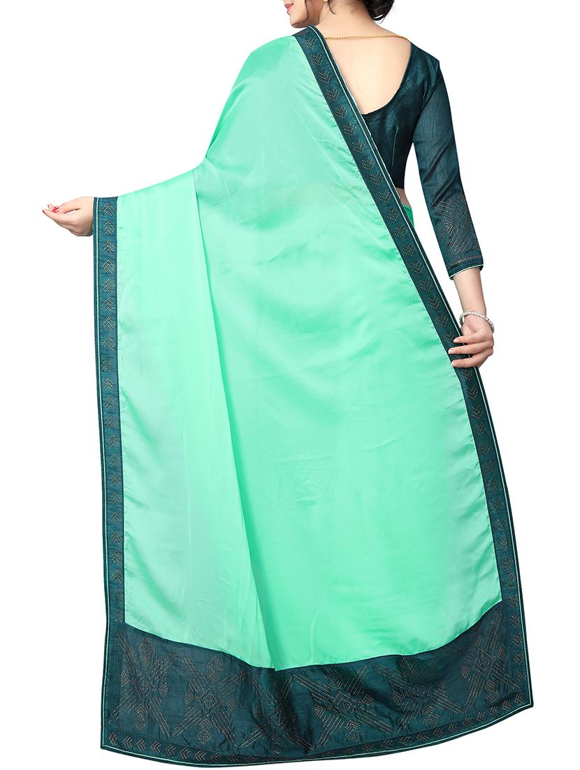 embellished pallu bordered saree with blouse - 15718116 - Zoom Image - 2
