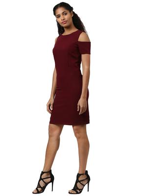 round neck cold shoulder sheath dress - 15720945 - Standard Image - 5